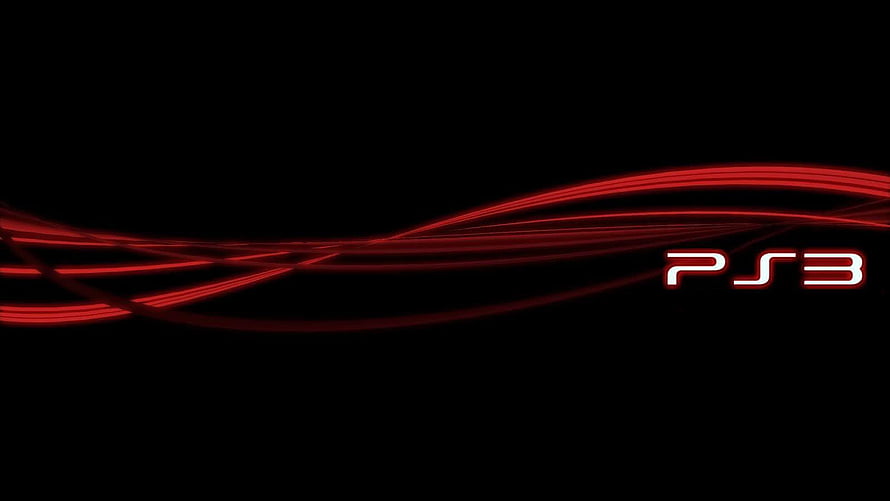 PlayStation 3 Red Light Trails on Black Background HD wallpaper