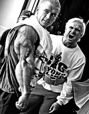 Lee Priest and Tom Platz in a Black and White Bodybuilding Portrait HD phone wallpaper