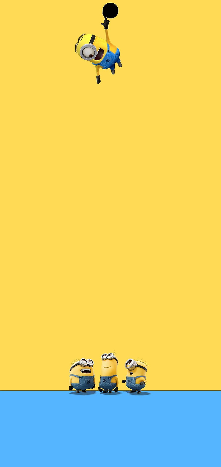Minions Playing Ping Pong on Vibrant Yellow and Blue Background HD phone wallpaper