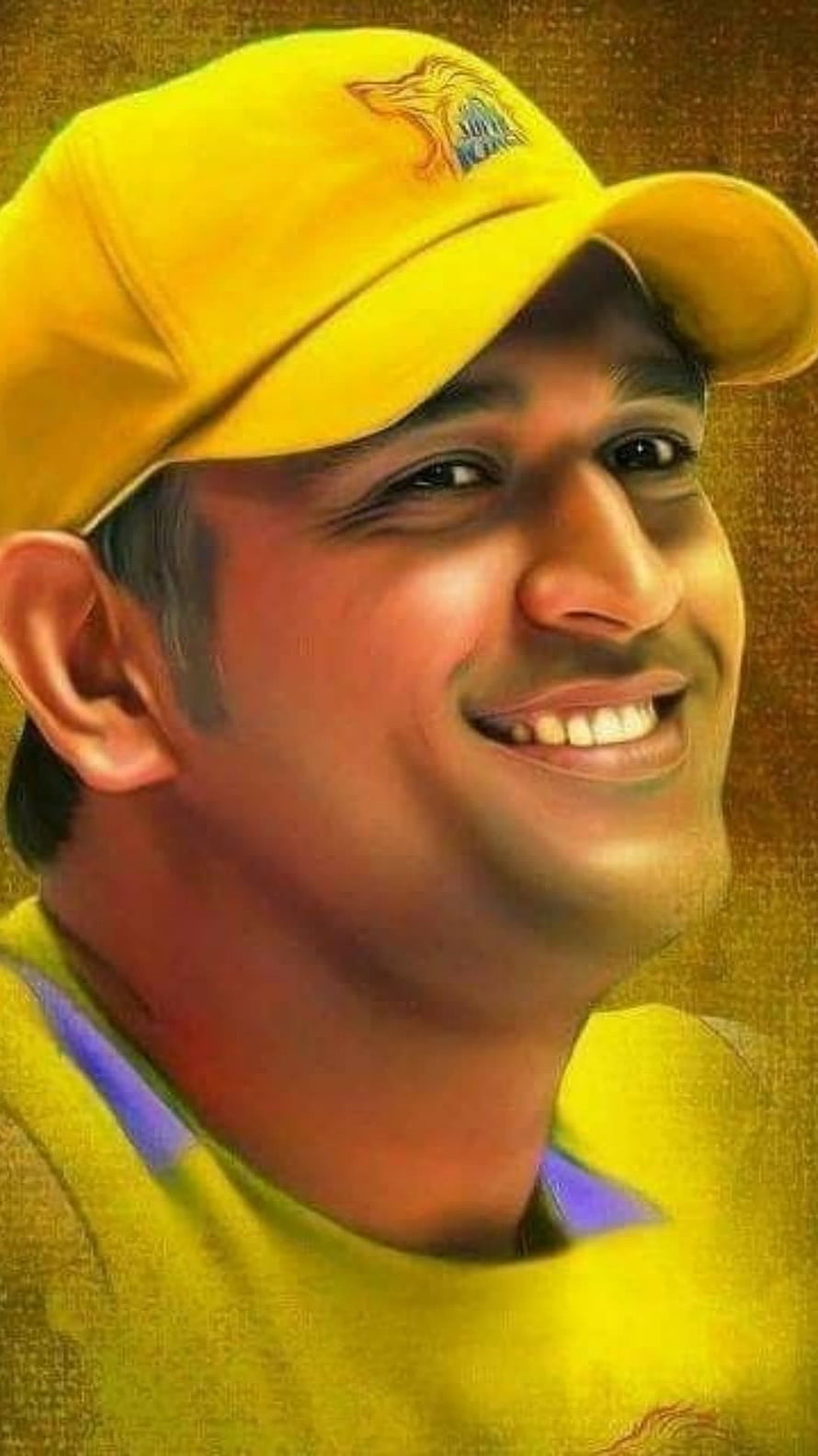 MS Dhoni in Chennai Super Kings Yellow Cap and Jersey Portrait HD phone wallpaper