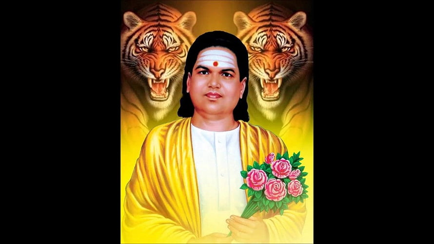 Pasumpon Thevar Ayya Portrait with Tigers and Roses HD wallpaper