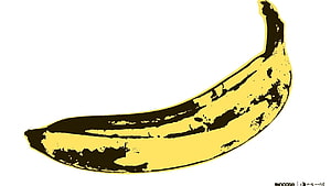 Andy Warhol Banana Pop Art Print with Black Ink Texture on White Background HD wallpaper