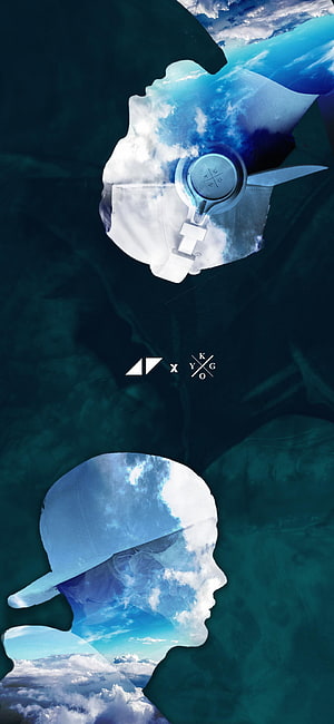 Avicii and Kygo Double Exposure Skyline Silhouette Artwork HD phone wallpaper