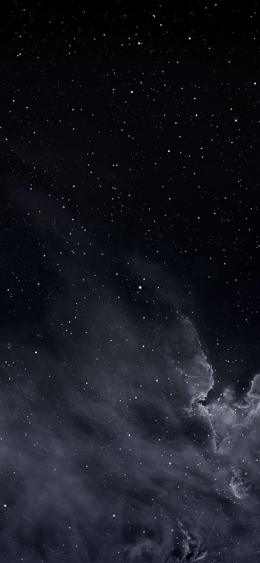 Monochrome Deep Space Nebula and Starfield Wallpaper HD phone wallpaper