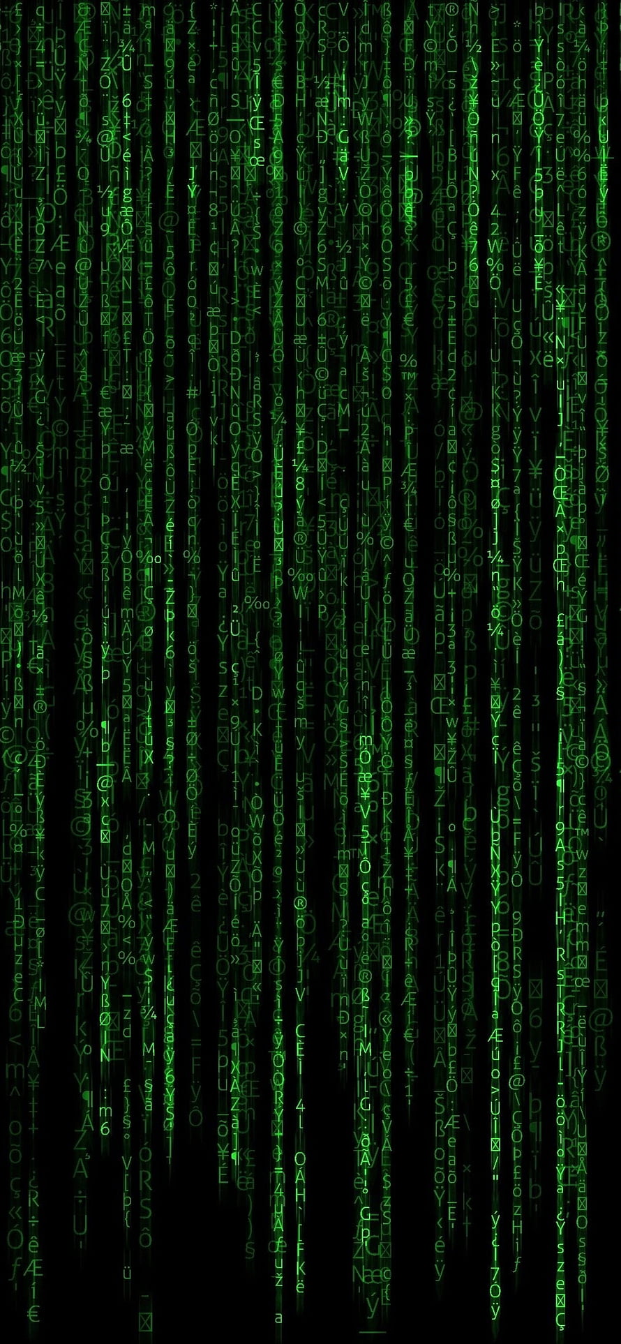 Matrix Digital Rain Green Code Falling on Black Background Technology Illustration HD phone wallpaper