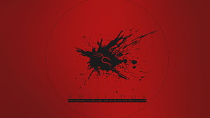 Kali Linux Minimalist Red and Black Ink Splat Desktop Background HD wallpaper