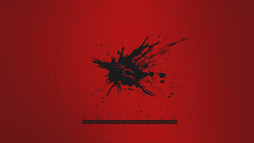 Kali Linux Minimalist Red and Black Ink Splat Desktop Background HD wallpaper