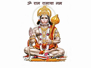 Lord Hanuman Seated in Meditation with Gada and Sacred Text, Hanuman ji of Hanumanji, lord hanuman HD wallpaper