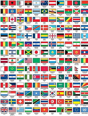 Complete World Flags Chart with Country Names and Capital Cities HD phone wallpaper