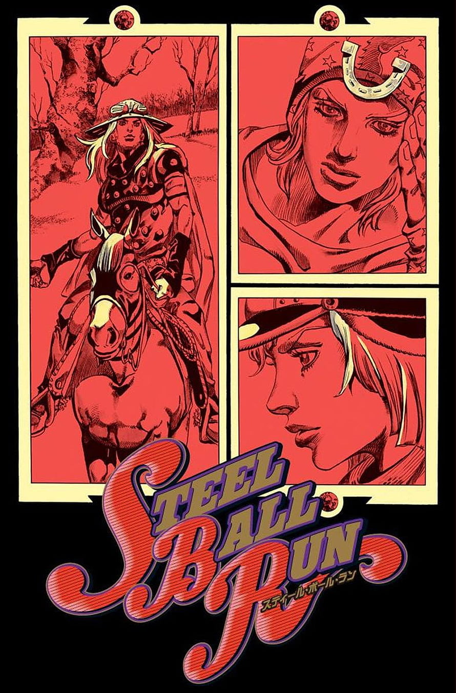 JoJo's Bizarre Adventure Steel Ball Run Anime Poster with Character Illustrations HD phone wallpaper