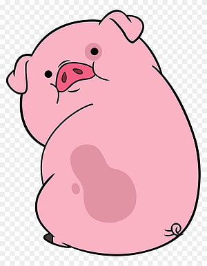 Cute Cartoon Pig Character from Gravity Falls with Pink Body and Curly Tail HD phone wallpaper