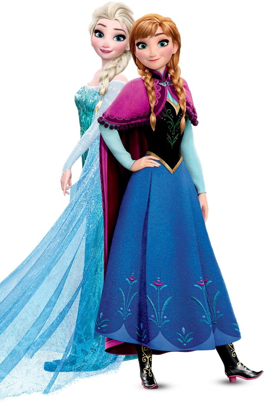 Elsa and Anna from Disney Frozen in Elegant Gowns and Capes HD phone wallpaper