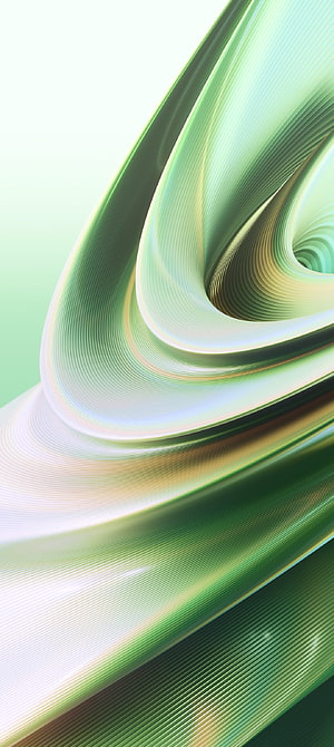 OnePlus 10R Abstract Green Flowing Ribbon 3D Wallpaper HD phone wallpaper