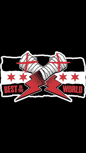 CM Punk Best in the World Crossed Fists and Lightning Bolt Graphic Design HD phone wallpaper