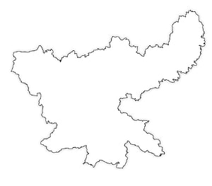 Jharkhand State Outline Map with Clean Black Border on White Background HD wallpaper