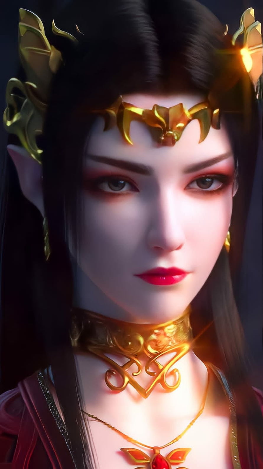 Cai Lin from Ming Xiong 3D Animated Character Portrait with Golden Ornament HD phone wallpaper