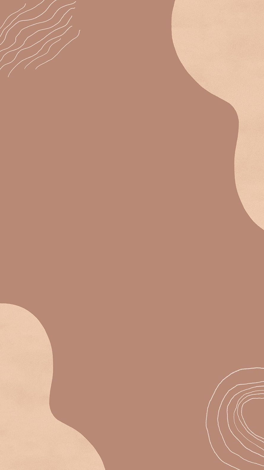 Minimalist Brown Abstract Wallpaper with Organic Shapes and Wavy Line Details HD phone wallpaper