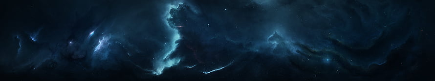 Deep Space Nebula with Glowing Blue Gas Clouds and Distant Stars HD wallpaper