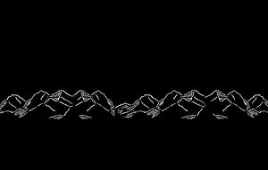Minimalist White Line Art Mountain Range on Black Background HD wallpaper