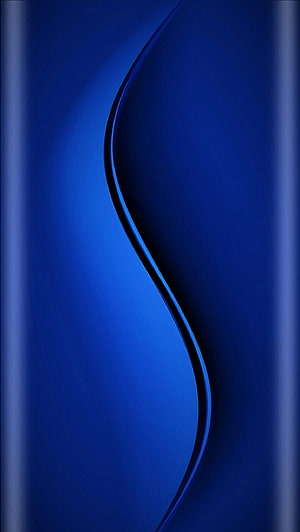 Deep Blue Abstract Curved Wave Design with Smooth Gradient and Minimalist Flow HD phone wallpaper