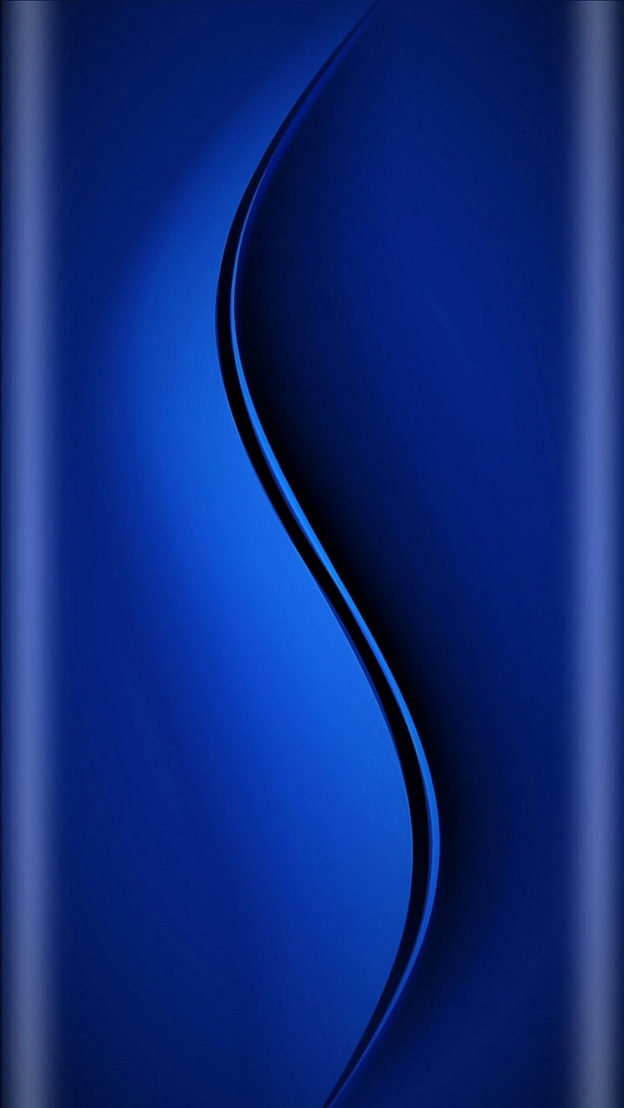 Deep Blue Abstract Curved Wave Design with Smooth Gradient and Minimalist Flow HD phone wallpaper