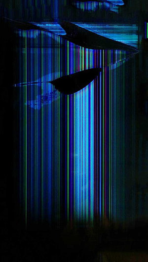 Abstract Glitch Art with Vertical Neon Light Streaks and Dark Geometric Shapes HD phone wallpaper