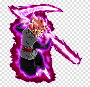 Goku Black Super Saiyan Rose Wielding Energy Sword in Purple Aura HD wallpaper