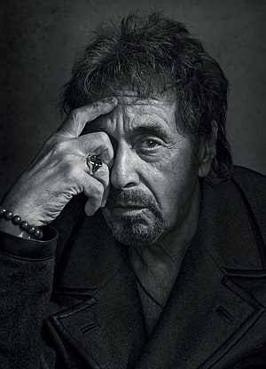 Al Pacino Black and White Portrait with Hand on Forehead HD phone wallpaper