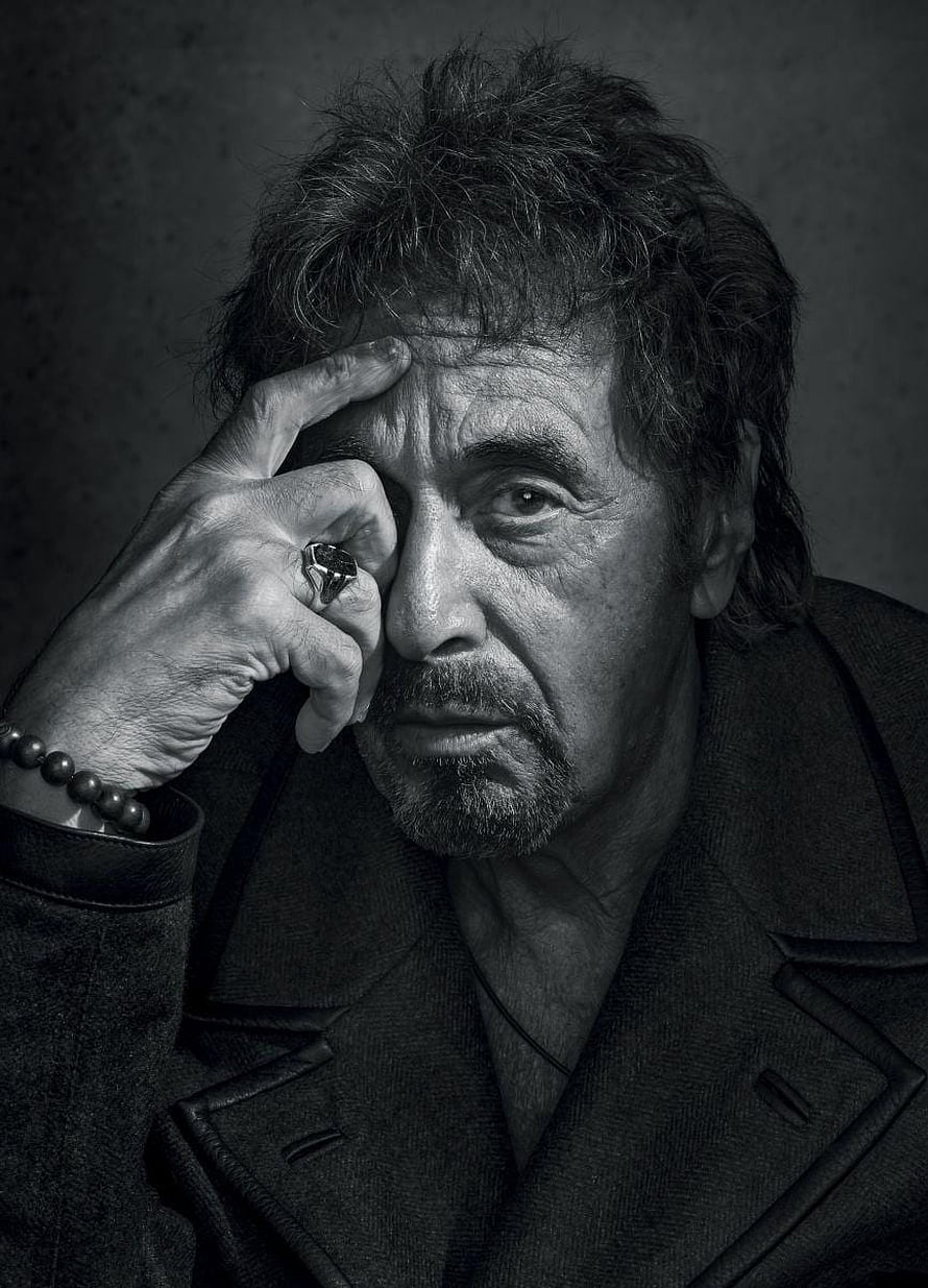 Al Pacino Black and White Portrait with Hand on Forehead HD phone wallpaper