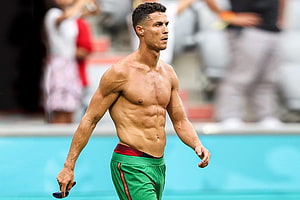Cristiano Ronaldo Shirtless Athletic Physique On The Soccer Field HD wallpaper