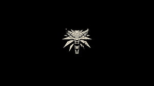 The Witcher 3 Wild Hunt Minimalist Wolf Emblem on Black Background HD wallpaper