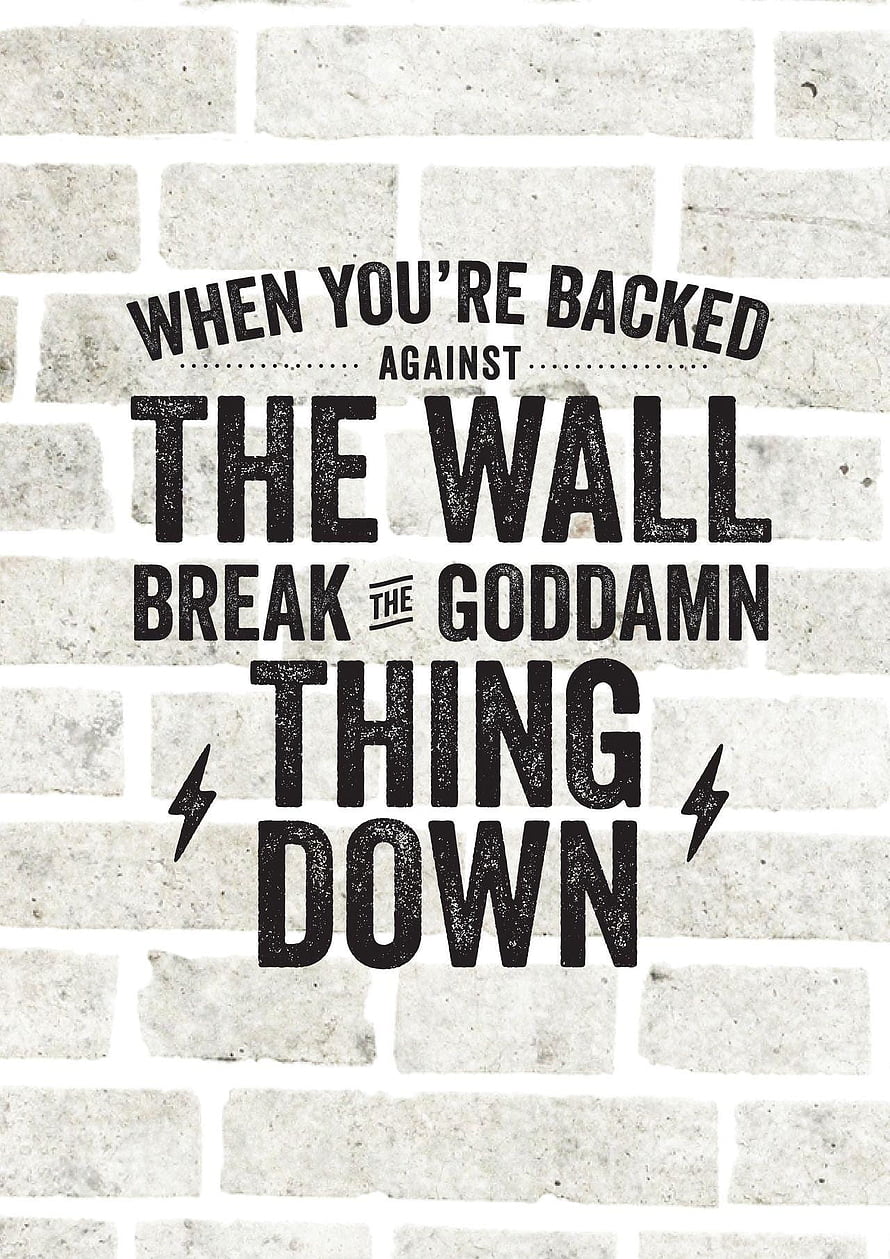 Bold Motivational Typography on White Brick Wall Background HD phone wallpaper
