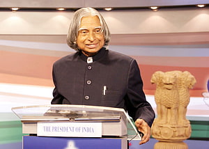 APJ Abdul Kalam at the Presidential Podium of India HD wallpaper