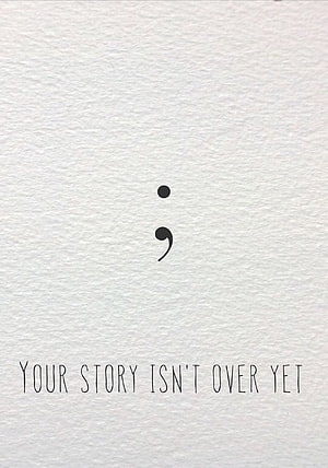 Minimalist Semicolon Symbol with Inspirational Quote on Textured Paper Background HD phone wallpaper