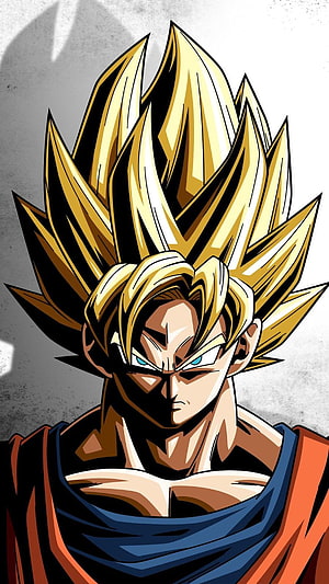 Son Goku Super Saiyan 2 Portrait in Dragon Ball Z Anime Style HD phone wallpaper