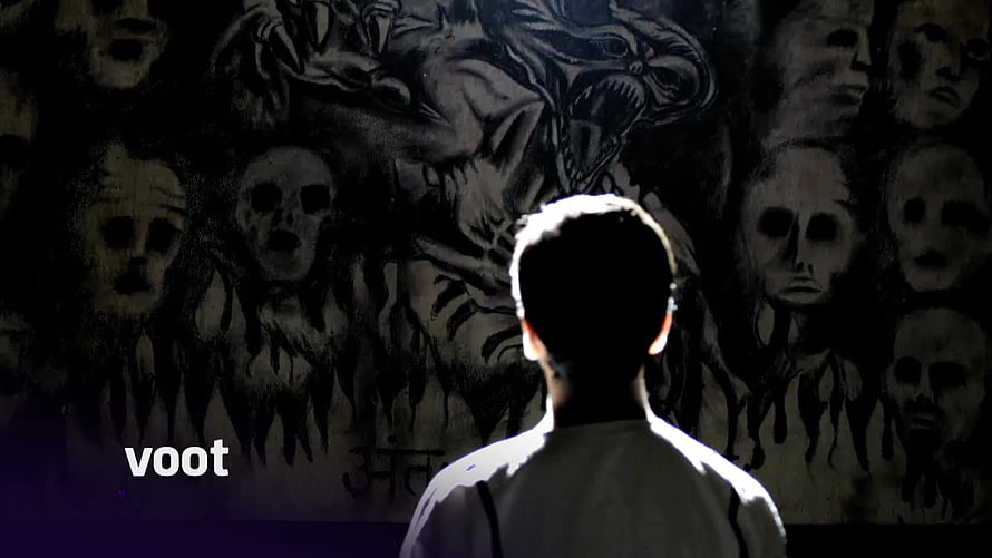 Asur: Welcome to Your Dark Side Horror Scene with Silhouette and Ghostly Faces HD wallpaper