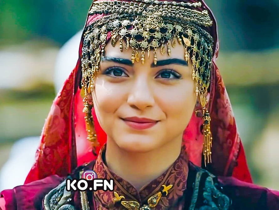 Bala from Ottoman Empire Series in Traditional Ottoman Bridal Headdress and Red Veil HD wallpaper
