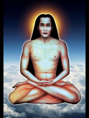 Mahavatar Babaji Meditating in Lotus Position Above Clouds with Golden Halo HD phone wallpaper