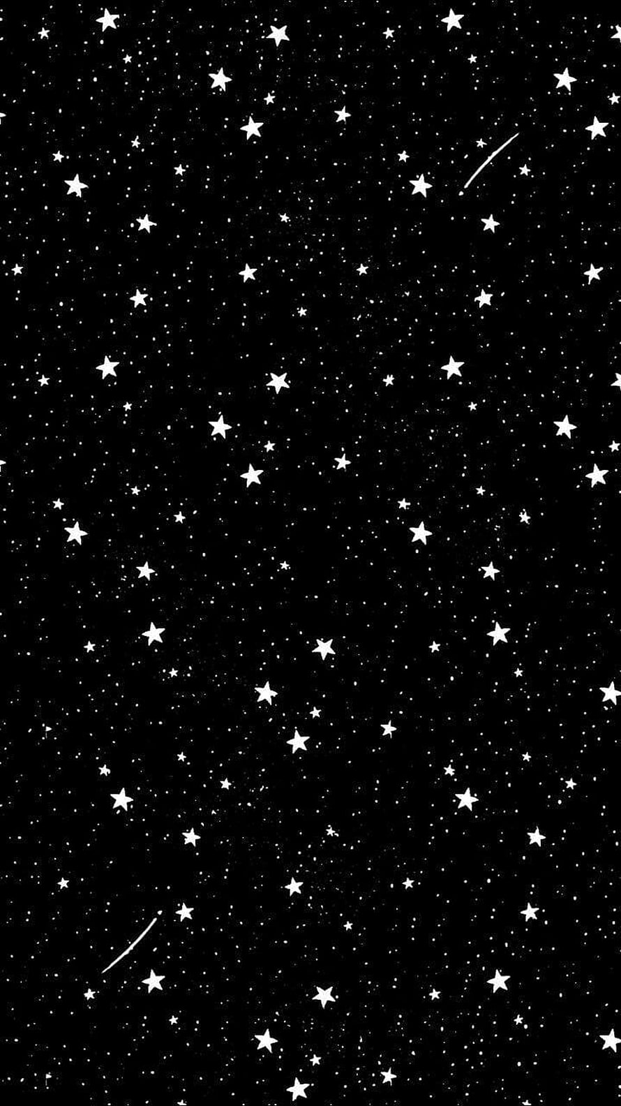 Minimalist Black Starry Night Sky with Shooting Stars and White Constellations HD phone wallpaper