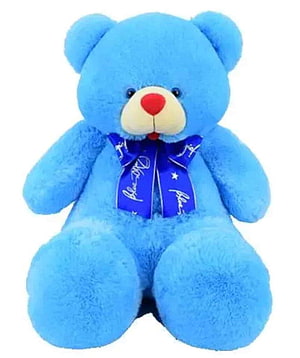 Blue Plush Teddy Bear with Blue Bow Tie and Red Nose HD phone wallpaper