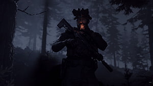 Captain Price and Ghost in a Dark Forest from Call of Duty Modern Warfare HD wallpaper