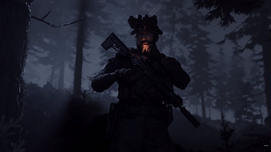 Captain Price and Ghost in a Dark Forest from Call of Duty Modern Warfare HD wallpaper