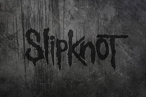 Slipknot Band Logo on Dark Grunge Metal Texture Background HD wallpaper