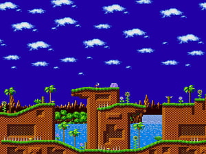 Sonic the Hedgehog Green Hill Zone Classic 16-Bit Platformer Level Screenshot HD wallpaper