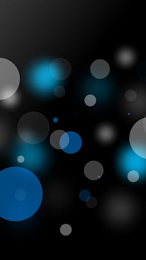 Abstract Dark Blue Bokeh Circles on Black Background Minimalist Wallpaper HD phone wallpaper