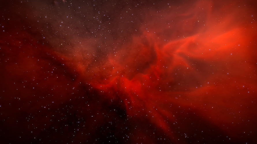 Vibrant Red Nebula Clouds and Star Fields in Deep Space HD wallpaper