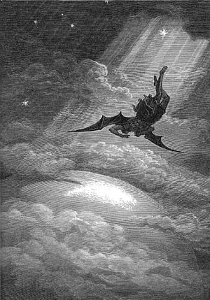 Gustave Doré Illustration of Lucifer Falling from Heaven in Paradise Lost HD phone wallpaper