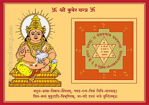 Lord Kubera Yantra with Sanskrit Mantra and Divine Illustration HD wallpaper