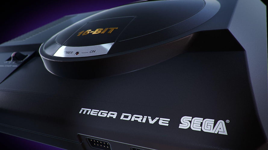 Sega Mega Drive 16-Bit Console Close-Up with Power Switch and Branding HD wallpaper