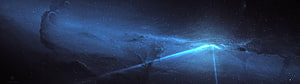 Deep Space Nebula with Bright Blue Starburst and Cosmic Dust Clouds HD wallpaper
